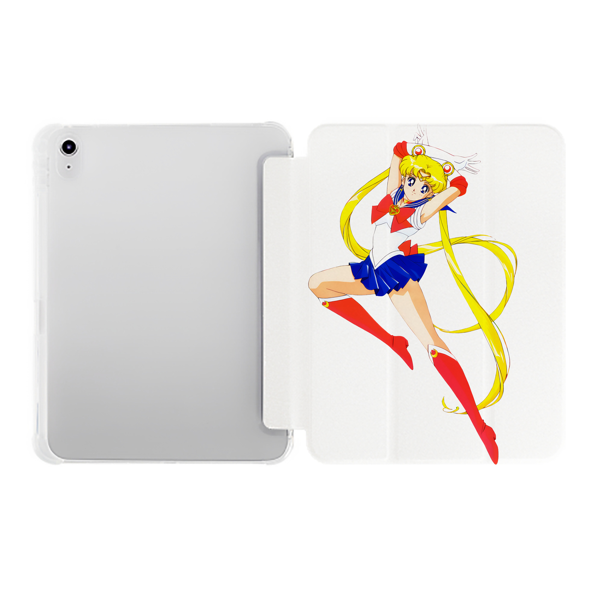 （画像用） 美少女戦士セーラームーン 月野 うさぎ つきの うさぎ Sailor Moon Tsukino Usagi IPad ケース ペン収納付き 三つ折りスタンド PUレザー×シリコン 対応機種9.5/10.5/10.9インチ